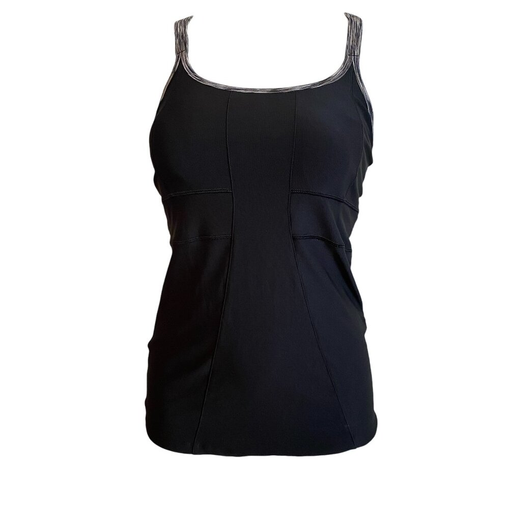 90 Degree by Reflex women's medium black tankini swimsuit top lightly padded